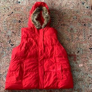 Old Navy puffy vest with fur
